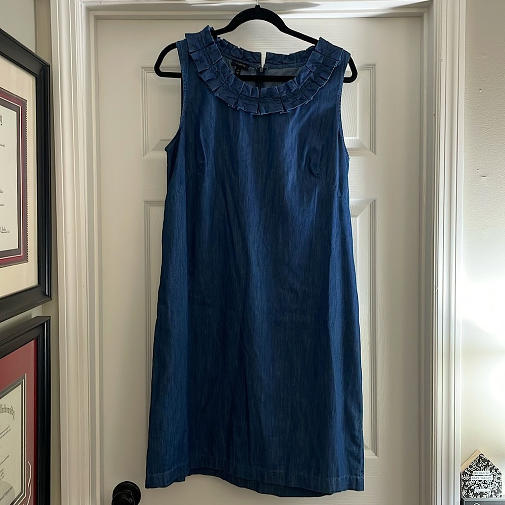 Talbots chambray denim sleeveless dress